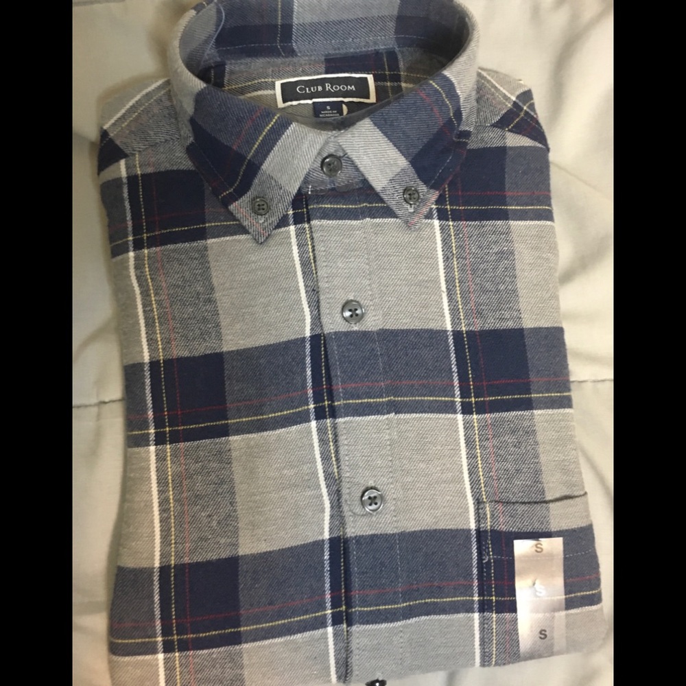 Men’s Club Room blue & grey flannel (small)